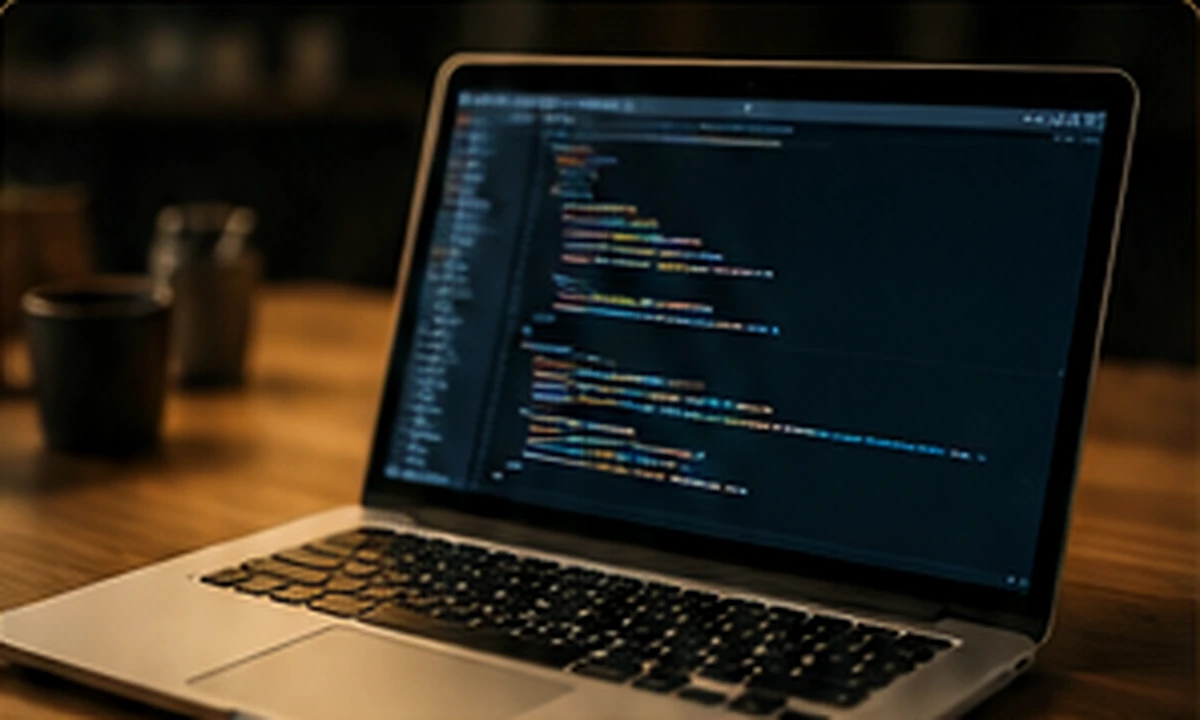 Notebook com código em execução representando um projeto digital recuperado